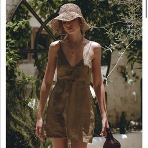 Aura the Label Linen Doha Mini Dress Size Small